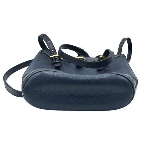 Vintage Dooney & Bourke Bag AWL Navy Blue Pebbled Leather Bucket Tote Shoulder B - Picture 7 of 15